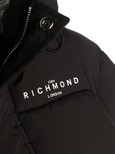 Shop John Richmond Junior Padded Hooded Jacket In Black