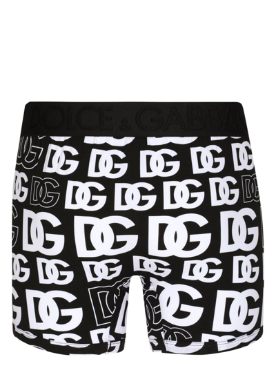 Shop Dolce & Gabbana Logo-print Boxers In Black