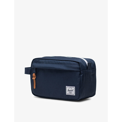 Herschel Supply Co Navy Chapter Travel Recycled-polyester Wash Bag In Navy