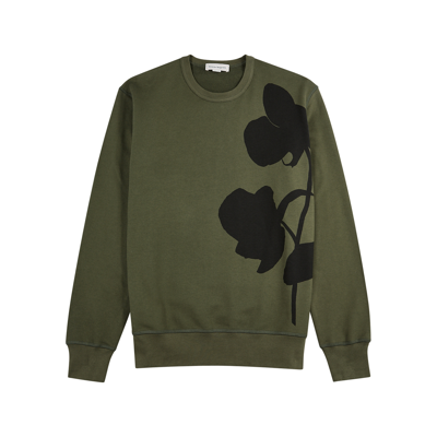 Shop Alexander Mcqueen Orchid Printed Cotton Sweatshirt In Green