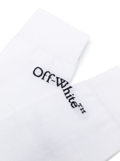 Shop Off-white Logo-jacquard Cotton Socks In White
