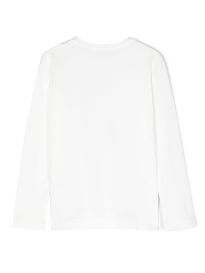 Shop Monnalisa Bow-detail Stretch-cotton T-shirt In White