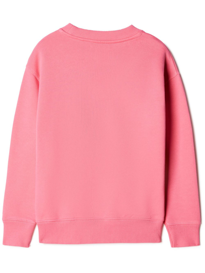 Off-white Logo-print Cotton Sweatshirt In Pink