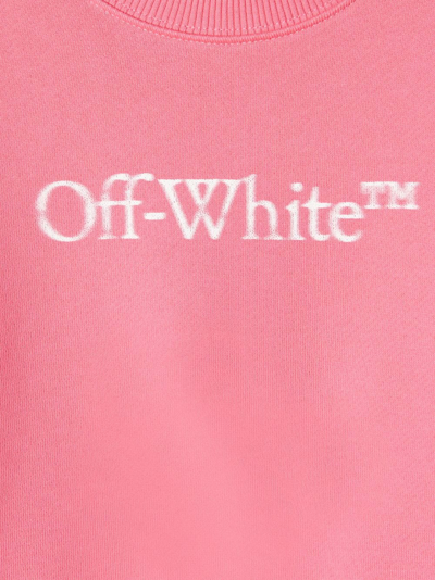 Shop Off-white Logo-print Cotton Sweatshirt In Pink