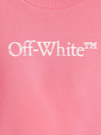 Off-white Logo-print Cotton Sweatshirt In Pink