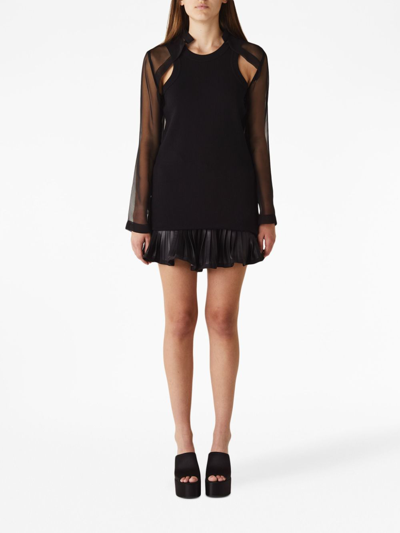 Shop Sacai Cut-out Detailing Layered Top In Black