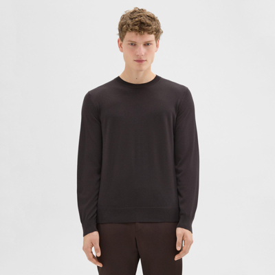 Shop Theory Crewneck Sweater In Regal Wool In Mink