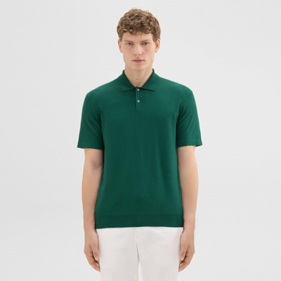 Shop Theory Goris Polo Shirt In Light Bilen In Foliage/grey Heather