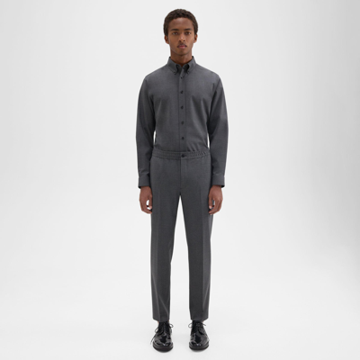 THEORY LARIN DRAWSTRING PANT IN STRETCH WOOL 