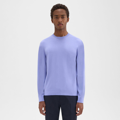 Shop Theory Crewneck Sweater In Regal Wool In Grotto
