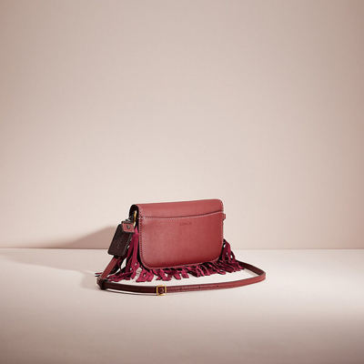 Coach Upcrafted Clutch In Pewter/bordeaux
