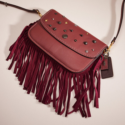 Coach Upcrafted Clutch In Pewter/bordeaux