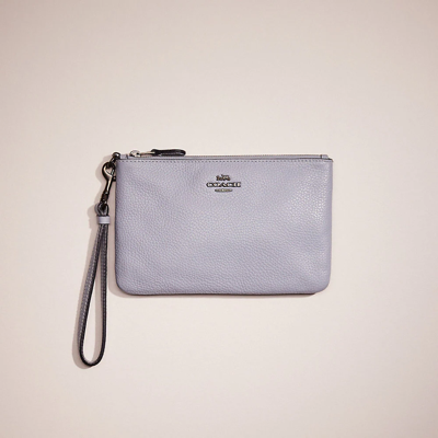 Shop Coach Restored Small Wristlet In Pewter/pool