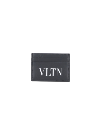 Shop Valentino "vltn" Card Holder In Black  