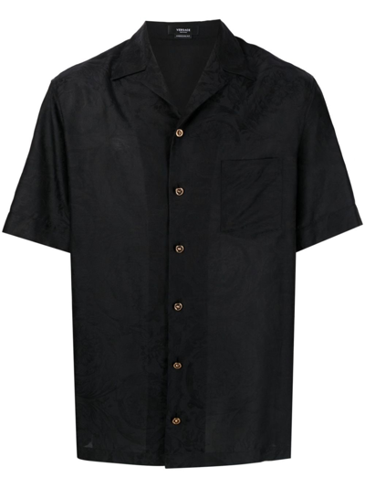 Shop Versace Baroque Shirt In Black  