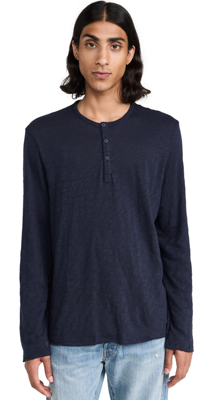 Shop Atm Anthony Thomas Melillo Destroyed Wash Henley Midnight