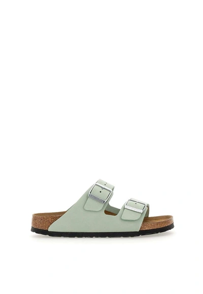 Shop Birkenstock "arizona Bs"  Leather Sandals In Green