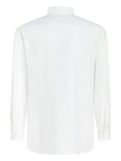 Shop Etro Pegaso Motif-embroidered Cotton Shirt In Weiss