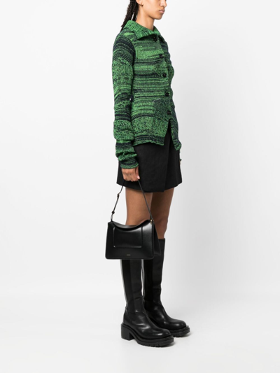 Shop Wandler Penelope Leather Shoulder Bag In Schwarz