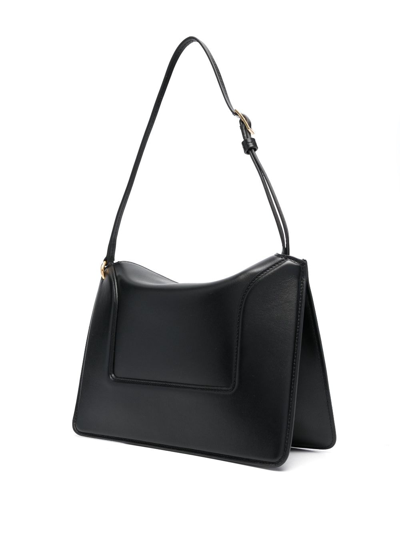 Shop Wandler Penelope Leather Shoulder Bag In Schwarz
