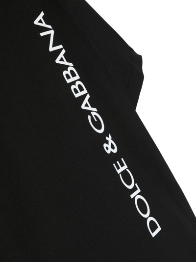 Shop Dolce & Gabbana Logo-print Cotton T-shirt In Schwarz