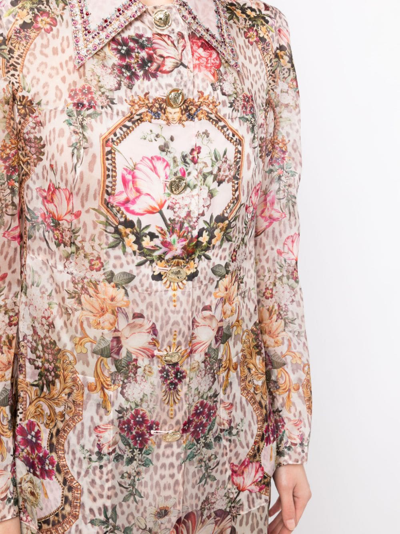 Shop Camilla Graphic-print Silk Coat In Mehrfarbig