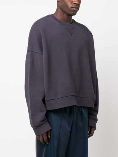 Shop Entire Studios Drop-shoulder Crew-neck Sweatshirt In Blau