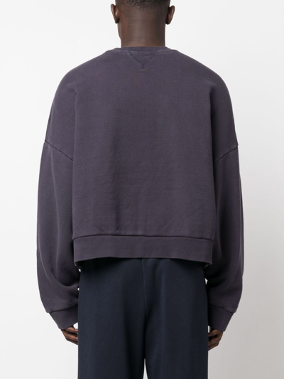 Shop Entire Studios Drop-shoulder Crew-neck Sweatshirt In Blau