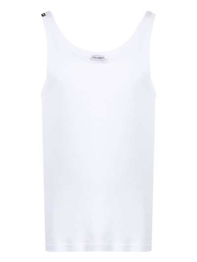 Dolce & Gabbana Jersey Tank Top In Weiss