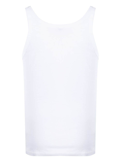 Shop Dolce & Gabbana Marcello Ribbed-knit Tank Top In Weiss