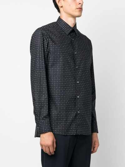 Brioni Hemd Mit Polka Dots In Black