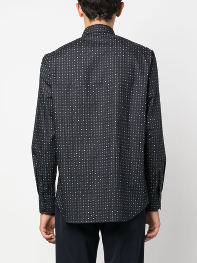 Brioni Hemd Mit Polka Dots In Black