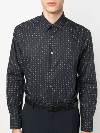 Brioni Hemd Mit Polka Dots In Black