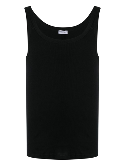 Shop Dolce & Gabbana Marcello Ribbed-knit Tank Top In Schwarz