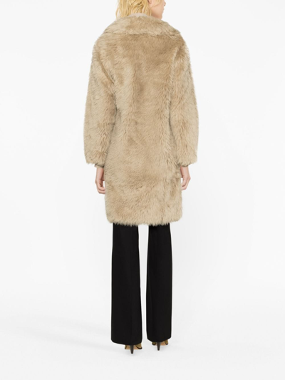 Yves Salomon Mantel Aus Faux Fur In Neutrals