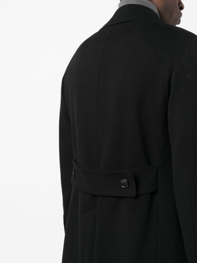 Shop Tagliatore Double-breasted Notched-lapels Coat In Black