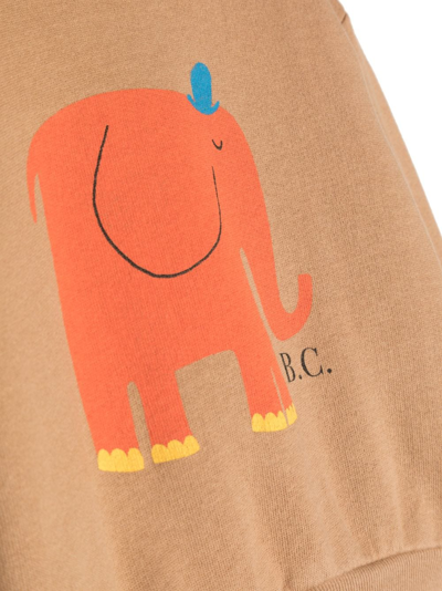 Shop Bobo Choses Elephant-print Cotton Sweatshirt In Braun