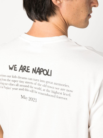 Shop Throwback We Are Napoli Cotton T-shirt In Weiss