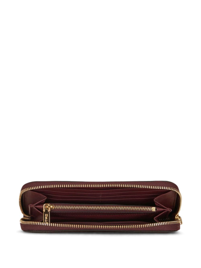 Shop Etro Logo-embroidered Leather Wallet In Brown
