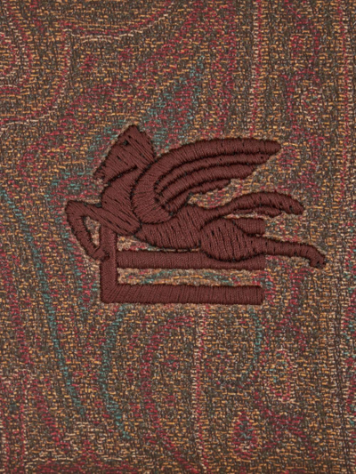 Etro Multicolour Paisley Logo Long Wallet In Brown