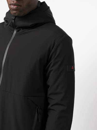 Peuterey Logo-patch Hooded Coat In Schwarz