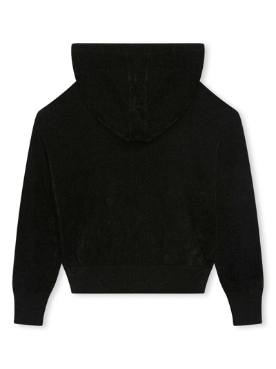 Shop Givenchy Intarsia-knit Zip-up Hoodie In Schwarz