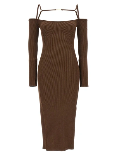 Shop Jacquemus 'sierra' Dress In Brown