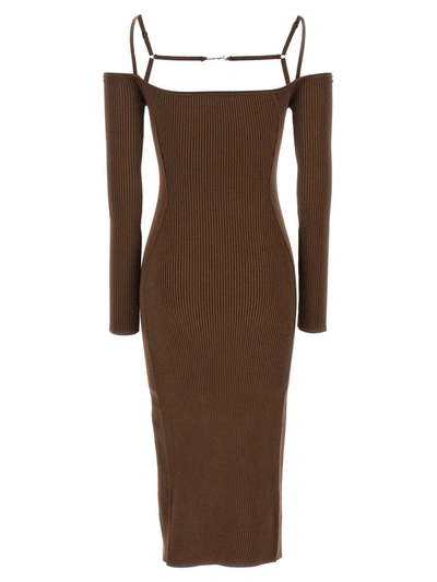 Shop Jacquemus 'sierra' Dress In Brown