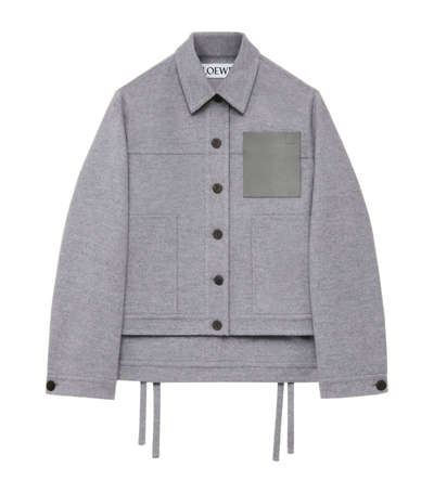 Shop Loewe Wool-cashmere Workwear Jacket In Grey