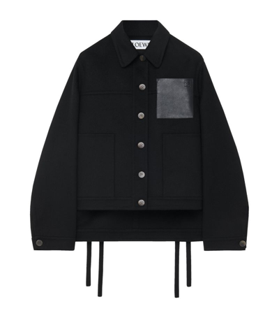 Shop Loewe Wool-cashmere Workwear Jacket In Black