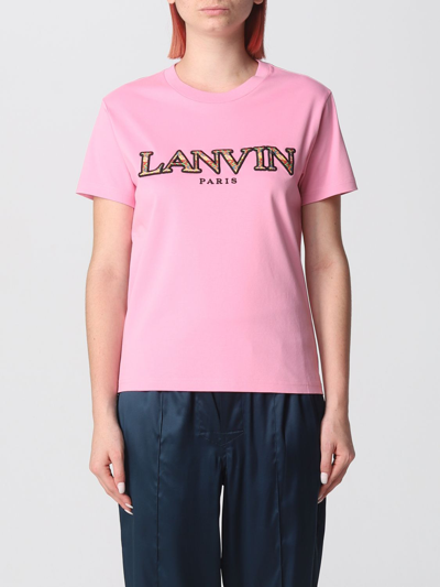 Shop Lanvin T-shirt  Woman Color Pink