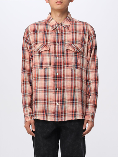 Shop Isabel Marant Shirt In Printed Cotton And Linen In Orange