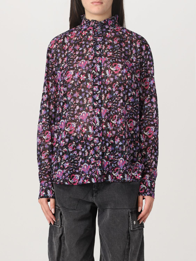 Shop Isabel Marant Étoile Shirt In Printed Cotton In Black