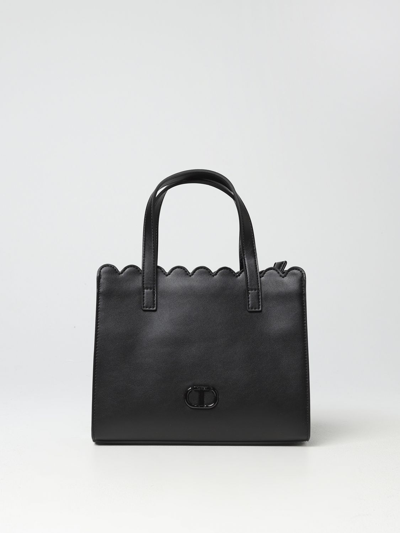 Shop Twinset Synthetic Leather Bag With Monogram In Black
